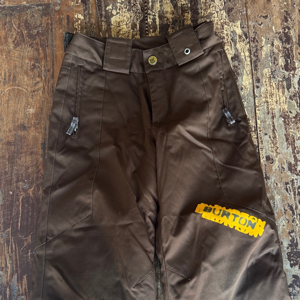 Burton Chocolate Snow Pants with Yellow Logo